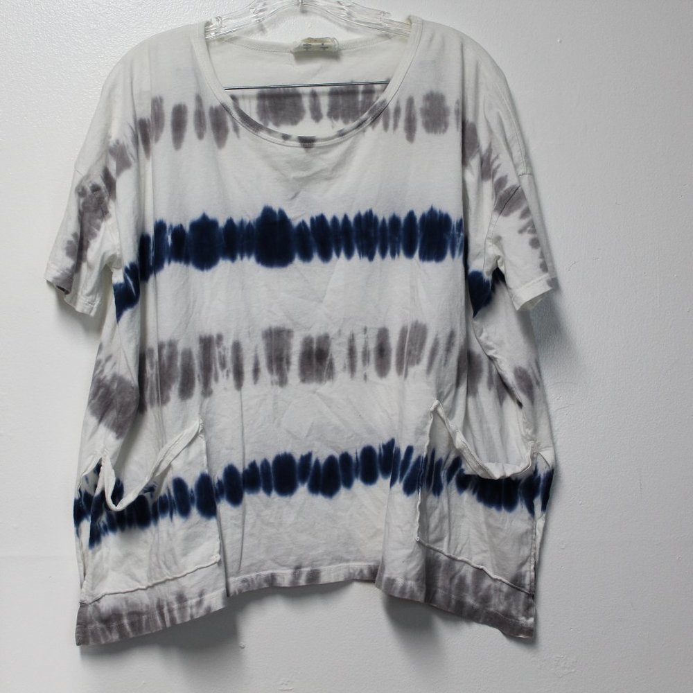 PPLA clothing blue grey tie dye Denali pocket tshirt size Small